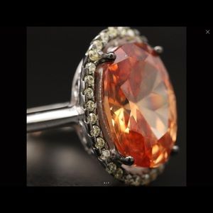 Large citrine stone set in sterling silver